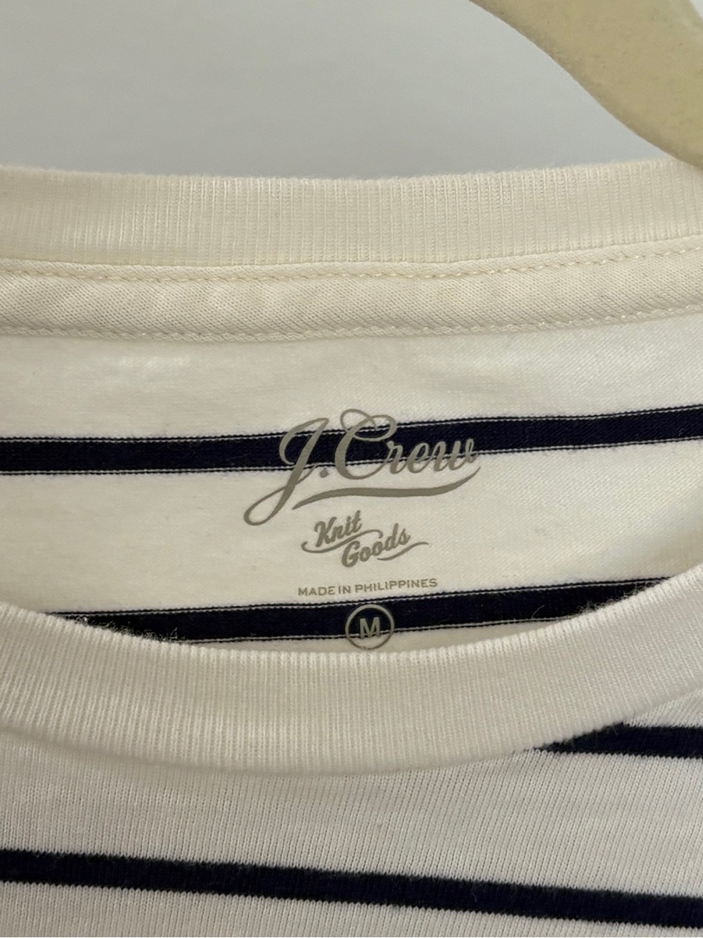 Jcrew Striped Long Sleeve Tee Top - White & Navy